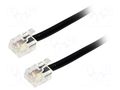 Cable: telephone; RJ11 plug,both sides; 3m; black BQ CABLE TEL-RJ11-BK/03