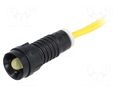 Indicator: LED; recessed; yellow; 230VAC; Ø11mm; IP40; cables; 300mm POLAM-ELTA LY-D5-230AC