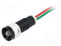 Indicator: LED; recessed; white; 24VDC; 24VAC; Ø11mm; IP40; cables POLAM-ELTA LW-D5-24AC/DC