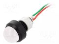 Indicator: LED; prominent; white; 24VDC; 24VAC; Ø13mm; IP40; cables POLAM-ELTA LW-D20-24AC/DC