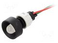 Indicator: LED; recessed; white; 24VDC; 24VAC; Ø13mm; IP40; cables POLAM-ELTA LW-D10-24AC/DC