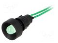 Indicator: LED; recessed; green; 230VAC; Ø13mm; IP40; cables; 300mm POLAM-ELTA LG-D10-230AC