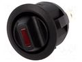 ROCKER; SPST; Pos: 2; ON-OFF; 20A/12VDC; black; LED,point; 12V; 50mΩ SCI R13112LP02BR0L3