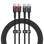 Cable Baseus Cafule USB-C to USB-C 100W,2m, 2psc (Red Black, Grey Black), Baseus P10318306003-01