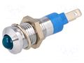 Indicator: LED; prominent; blue; 24÷28VDC; Ø8.2mm; IP40; connectors SIGNAL-CONSTRUCT SMQD08414