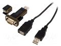 USB to RS232 converter; D-Sub 9pin plug,USB A plug; 0.8m DIGITUS DA-70156