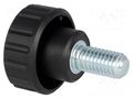 Knob; Ø: 25mm; Ext.thread: M8; 16mm; H: 19mm; polyamide; knurled ELESA+GANTER BT.25P-M8X16