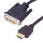 CABLE ASSY, HDMI PLUG-DVI-D PLUG, 1M HD-DVI-MM-1