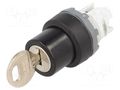 Switch: rotary with key; 22mm; Stabl.pos: 1; black; none; IP66 ABB M2SSK3-101