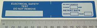 LABEL, PAT TEST, BLUE, CARD OF10 13009