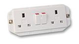 MAINS SOCKET, 2GANG SWITCH 2532WHI