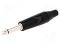 Connector: Jack 6,3mm; plug; male; mono; ways: 2; straight; black AMPHENOL TM2PB
