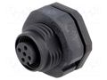 Connector: M12; socket; PIN: 5; female; 60V; IP68; THT; plastic; 4A AMPHENOL LTW 12P-05PFFP-SF8001