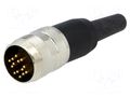 Connector: M16; plug; male; PIN: 14; 3A; 150V; C091A; soldering; IP40 AMPHENOL C091-T3650-000