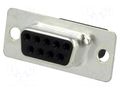 Connector: D-Sub; PIN: 9; plug; female; for cable; 5A; 250V; 20mΩ ADAM TECH DE09-SR