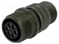 Connector: circular; plug; for cable; PIN: 6; female; soldering AMPHENOL DS3101A14S-6S