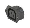 CONN, IEC F OUTLET, 10A/250VAC, FLANGE 3-144-640
