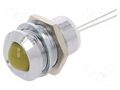 Indicator: LED; prominent; yellow; Ø12mm; for PCB; brass; ØLED: 8mm MENTOR 2676.8071