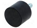 Vibroisolation foot; Ø: 30mm; H: 25mm; Shore hardness: 55±5; 815N ELESA+GANTER DVA4-30-25-M8