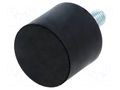 Vibroisolation foot; Ø: 30mm; H: 25mm; Shore hardness: 55±5; 815N ELESA+GANTER DVA4-30-25-M8