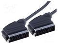 Cable; SCART plug,both sides; 1.5m; black; shielded Goobay SCART-03/015LC