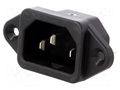 Connector: AC supply; socket; male; 10A; 250VAC; C14 (E),V-lock SCHURTER 6162.0158