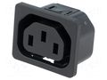 Connector: AC supply; socket; female; 10A; 250VAC; C13 (F),V-lock SCHURTER 6600.4115.21