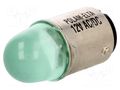 LED lamp; green; BA15D; 230VAC POLAM-ELTA LG-BA15D-230AC