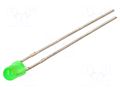 LED; green; 3mm; 8.7÷29mcd; 100°; Front: convex; 2÷2.5VDC LITEON LTL-42NGY8D