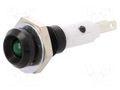 Indicator: LED; recessed; green; Ø9mm; for PCB; brass; ØLED: 5mm MENTOR 2658.8083