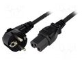 Cable; 3x1mm2; CEE 7/7 (E/F) plug angled,IEC C15 female; rubber LIAN DUNG SN313-3/10/5.0B