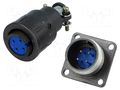 Connector: circular; socket,plug; DS1110-06; male,female; PIN: 4 CONNFLY DS1110-06-04LYP