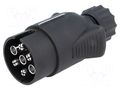Connector: automotive; for towbars,for trailers; plug; 12VDC TESAT W12-T7-31NI