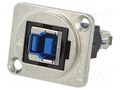 Coupler; USB A socket,USB B socket; FT; USB 3.0; metal; 19x24mm CLIFF CP30206NM