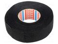 Tape: textile; W: 25mm; L: 15m; Thk: 0.3mm; Automotive; black; 105°C TESA TESA-51608-25/15