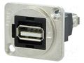 Coupler; USB A socket,both sides; FT; USB 2.0; metal; 19x24mm CLIFF CP30208NM