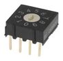 ROTARY SWITCH, 10 POS, 0.025A, 24VDC, TH A6R-101RF