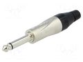 Connector: Jack 6,3mm; plug; male; mono; ways: 2; straight; grey AMPHENOL TM2P