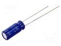 Capacitor: electrolytic; THT; 10uF; 100VDC; Ø5x11mm; Pitch: 2mm SAMWHA SD2A106M05011BB