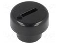 Knob; miniature; plastic; Øshaft: 6mm; Ø12x4.5mm; black; push-in SR PASSIVES GC6D-12X4.5A