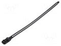 Cable tie; multi use; L: 340mm; W: 11mm; black; polyurethane; 123N HELLERMANNTYTON SOFT-FIX-L