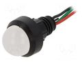 Indicator: LED; prominent; red/green; 230VAC; Ø13mm; IP40; cables POLAM-ELTA LRG-D20-230ACWK