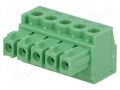 Connector: pluggable terminal block; plug; female; 8A; 160V; green PHOENIX CONTACT MC1.5/5-ST-3.81
