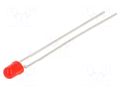 LED; red; 3mm; 4÷15mcd; 30°; Front: convex; 2÷3VDC; No.of term: 2 VISHAY TLUR4400