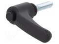 Lever; adjustable; Thread len: 25mm; Lever length: 44mm; -30÷130°C ELESA+GANTER ERX.44P-M6X25-C1