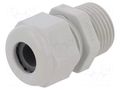 Cable gland; NPT1/2"; IP68; polyamide; light grey; UL94V-0; HSK-K HUMMEL HUMMEL-1209120071