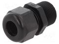 Cable gland; with long thread; M20; 1.5; IP68; polyamide; black HUMMEL HUMMEL-1209200130