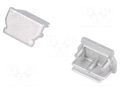 Cap for LED profiles; silver; 2pcs; ABS; UNI12 TOPMET TOP-A1080040