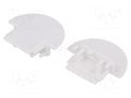 Cap for LED profiles; white; 2pcs; ABS; GROOVE10 TOPMET TOP-76510001