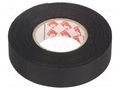 Tape: textile; W: 19mm; L: 30m; Thk: 0.15mm; caoutchouc; black; 30% SCAPA SCAPA-1820N-19/30